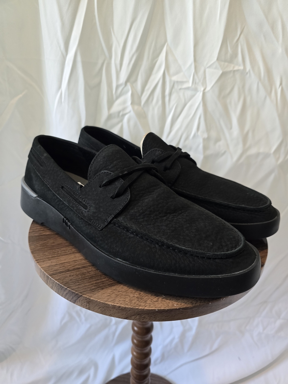 Sperry's Men’s Black Nubuck Leather Boat Shoes: Size 12